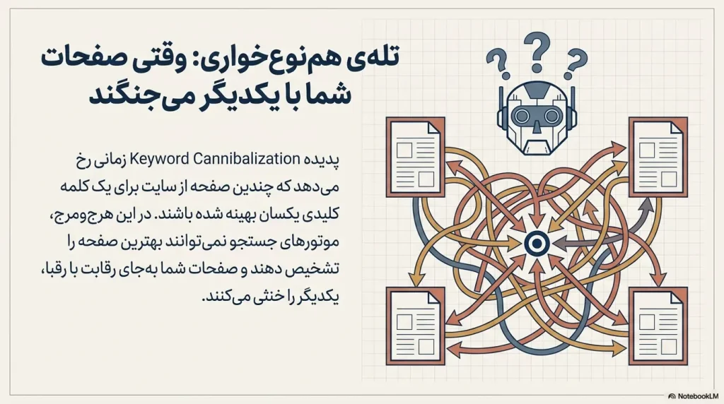جلوگیری از رقابت صفحات با یکدیگر (Keyword Cannibalization)