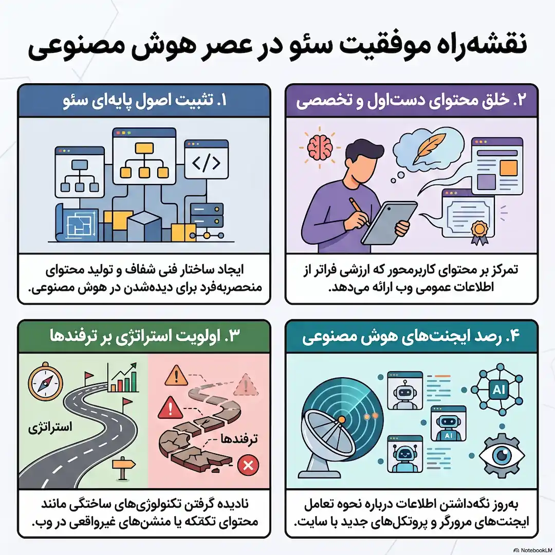نقشه راه موفقیت سئو هوش مصنوعی